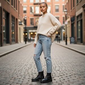 Calvin Klein KCAMINA Black Leather Mid-Height Ankle Boots Women’s 11M Side Zip